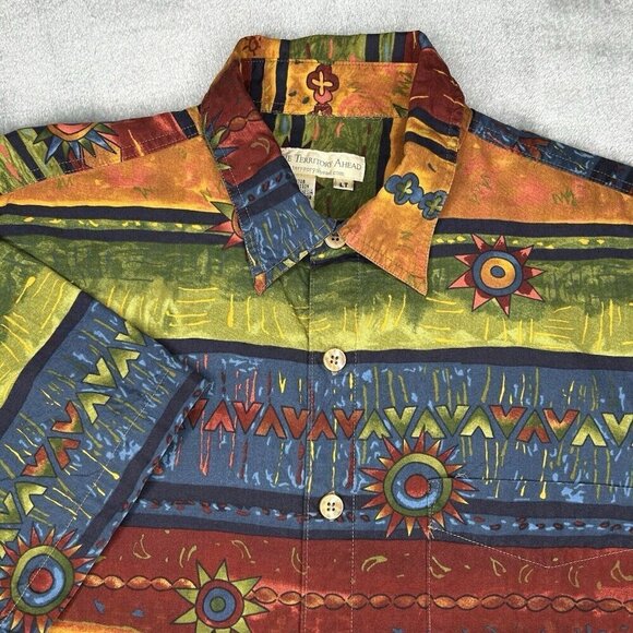 The Territory Ahead Shirt Mens Large Tall LT Tribal Aztec Southwestern Boho - Picture 1 of 10